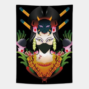 Samurai Geisha Tapestry