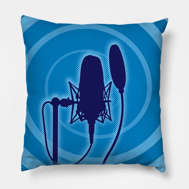 Studio Microphone on Blue Pillow by sifis