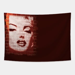 Marilyn Monroe Street Art on Brick Wall Tapestry