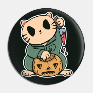 Killer Cat // Pumpkin Carving Cat Pin