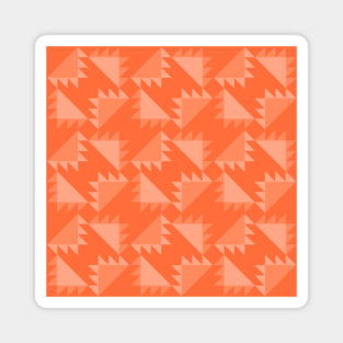 Orange Barrister's Block Patchwork Pattern Magnet