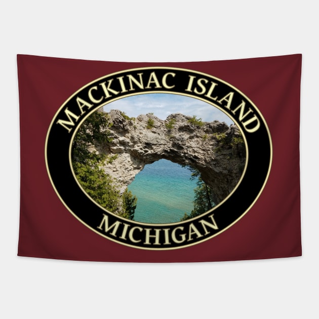 Arch Rock on Mackinac Island, Michigan Tapestry by GentleSeas