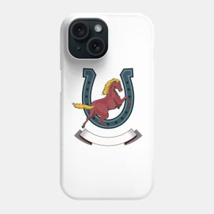 Prancing Horse With Horseshoe Retro Phone Case