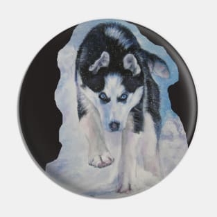 Siberian Husky Fine Art Painting Pin