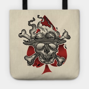 Burning Ace Pirate Skull Tote