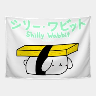 [Shilly Wabbit] Baby Lop Bunny Rabbit Dressing Up As A Tamago Nigiri Sushi Tapestry