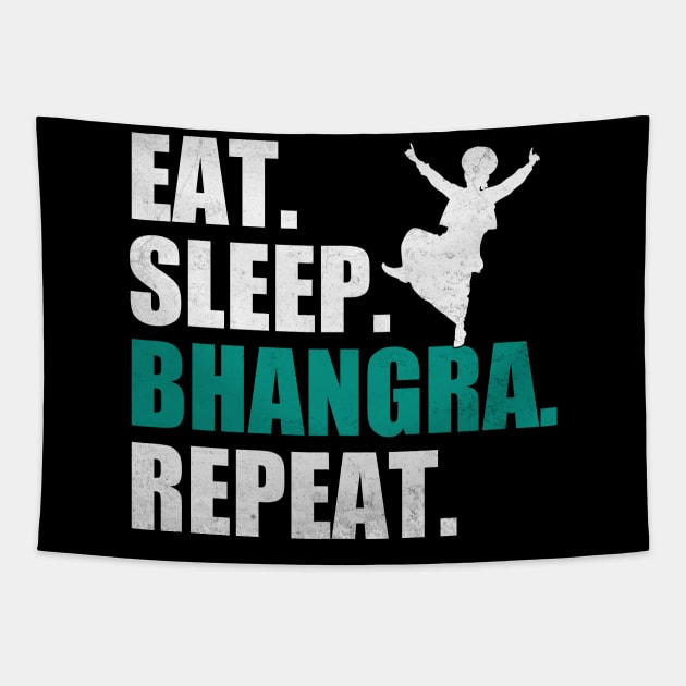 Eat Sleep Bhangra Repeat Funny Dancing Punjabi Tapestry by WildFoxFarmCo