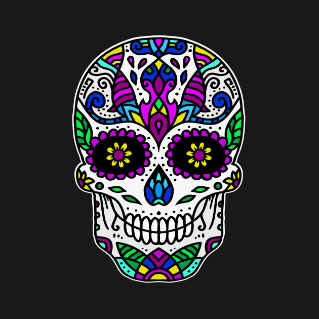 Retro Dia De Los Muertos Shirt. Vintage Sugar Skull with Flowers Cool Dia De Muertos Gift by teemaniac