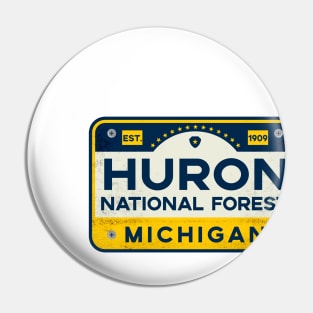 Huron National Forest Michigan License Plate Pin