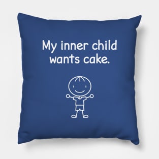 My Inner Child Wants Cake Funny Hungry Boy Kid Pillow