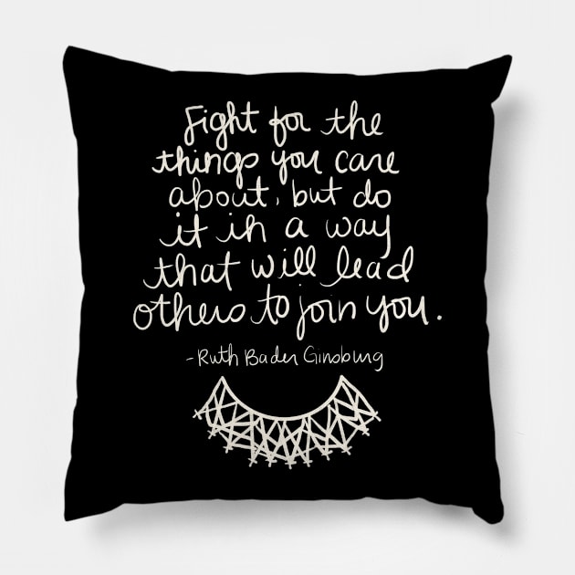 Fight RBG Pillow by Christine Borst Creative Studio