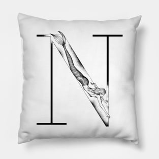 Mermaid Monogram N Pillow