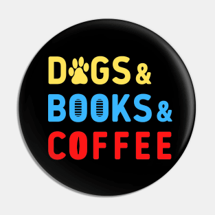 Dogs books coffee colorful text Pin