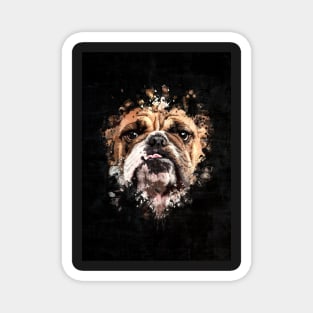 Bulldog Splatter Painting Magnet