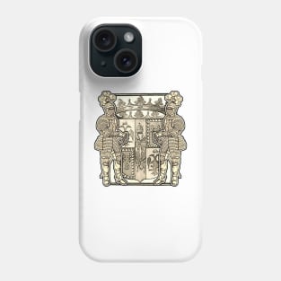 Coat of arms of brave knight wearing armor Phone Case