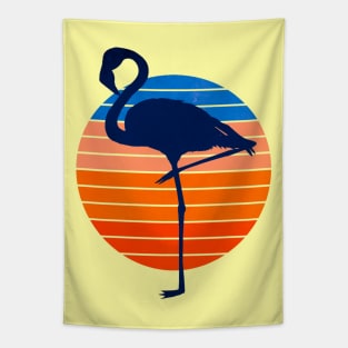 Retro Flamingo Sunset 80s Style Tapestry