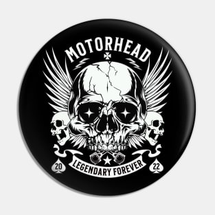 skull motorhead forever retro Pin