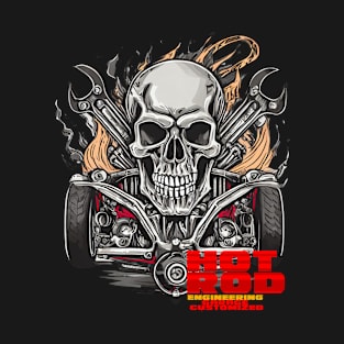 HOTROD Fire and The skull T-Shirt