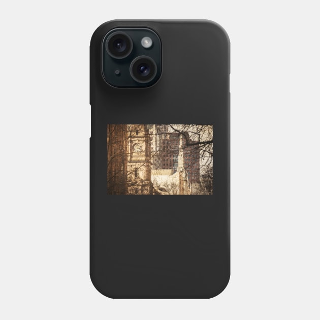 Melbourne Town Hall Through Plane Trees Phone Case by melbournedesign