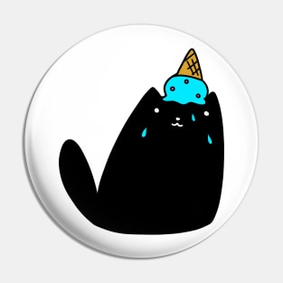 Icecream Black Cat Pin