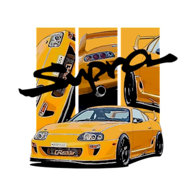 Toyota Supra MK4 Yellow JDM Car by T-JD