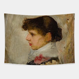 Head of a Model by John William Waterhouse Tapestry