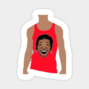 black girl in red shirt Magnet