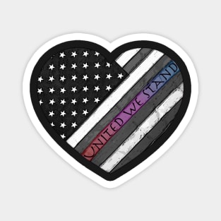 United We Stand - Heart with American Flag Magnet