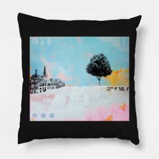 Picture of an original painting, Leiden, the Netherlands Pillow