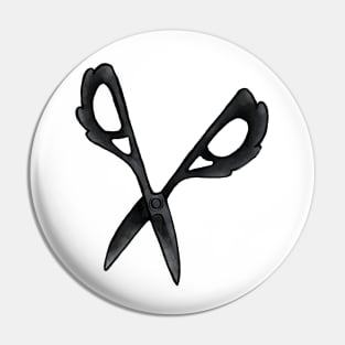 Black Scissors sticker Pin