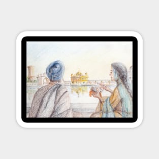 Golden Temple Praying Magnet