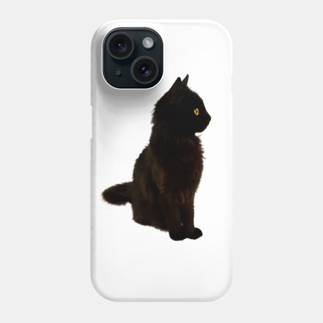 Black Kitty Phone Case by SPACE ART & NATURE SHIRTS 