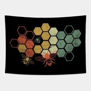 Vintage Honeycomb Rainbow Beekeeper Beekeeping Honey Tapestry
