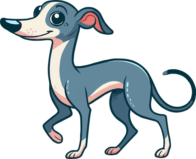 Italian Greyhound Cartoon Kids T-Shirt by fikriamrullah