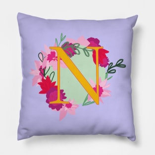 Monogram N, Personalized Initial Pillow