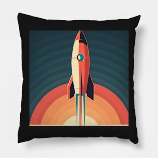 Toy rocket taking off Pillow