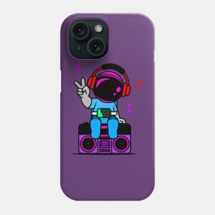 Astronaut listening to music Phone Case