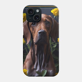 Vizsla yellow roses 2 Phone Case