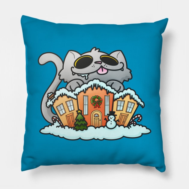 Yule Cat Pillow by candice-allen-art