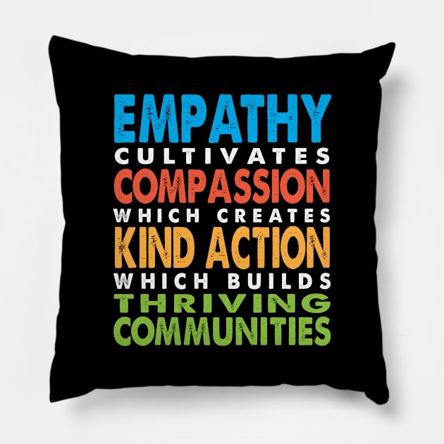 Empathy Compassion Kind Action Communities Pillow by Jitterfly