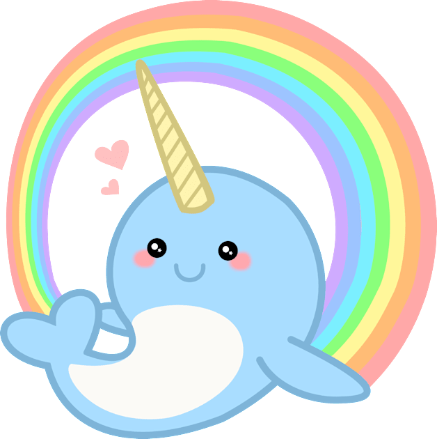 Magical Kawaii Narwhal Kids T-Shirt by Megan Noble