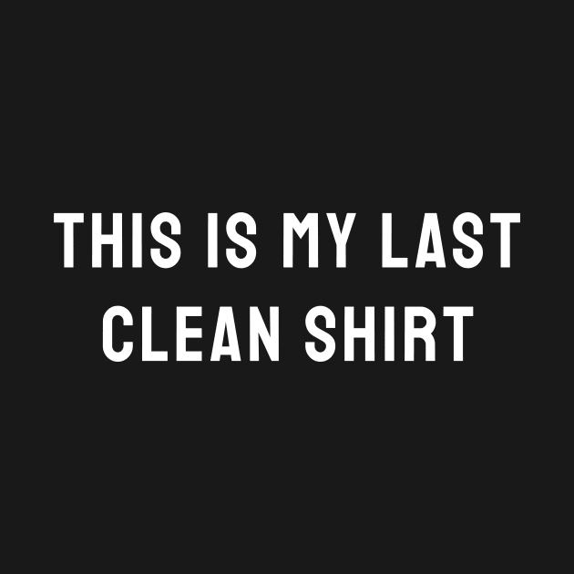 This Is My Last Clean Shirt by banditotees