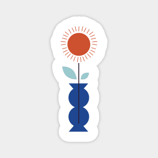 Sun vase flower flowers summer happiness happy positive vibes sunny sunshine orange blue Magnet