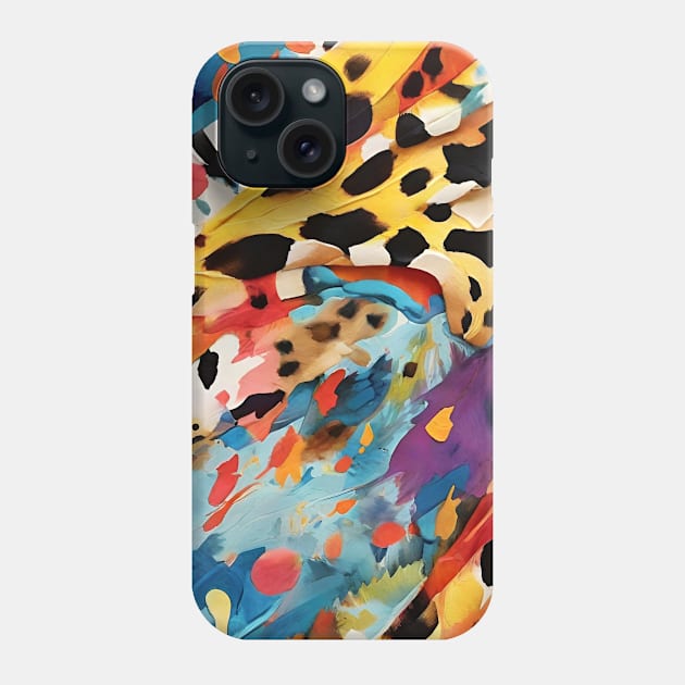 Unique Colorful Wild Animal Print Painted Pattern Phone Case by ZAZIZU