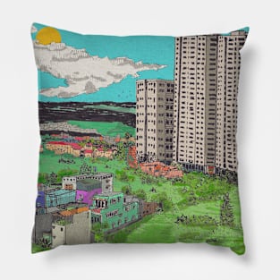 Vinhomes Grand Park Skyscrapers Top View Saigon Vietnam Illustration Pillow