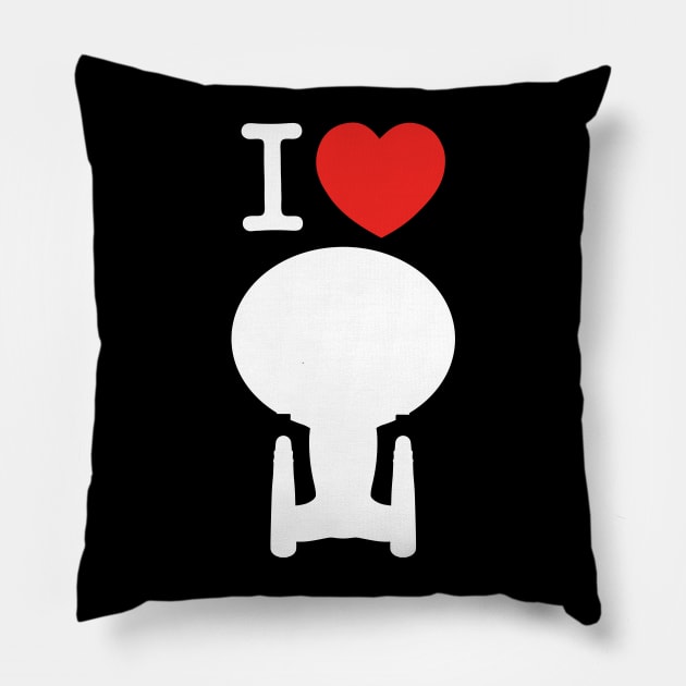 I ♥︎ Star Trek – The Next Generation (white-out) Pillow by andrew_kelly_uk@yahoo.co.uk
