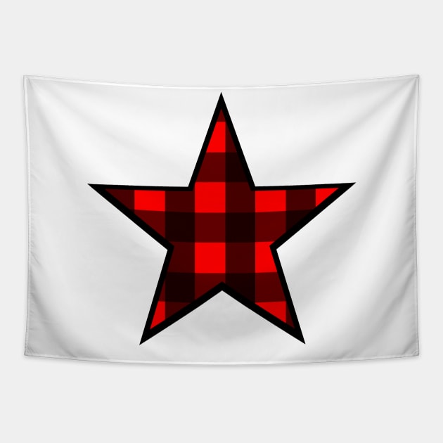 Classic Buffalo Plaid Star Tapestry by bumblefuzzies