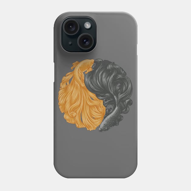 Yin and Yang Fish Phone Case by Kelelowor