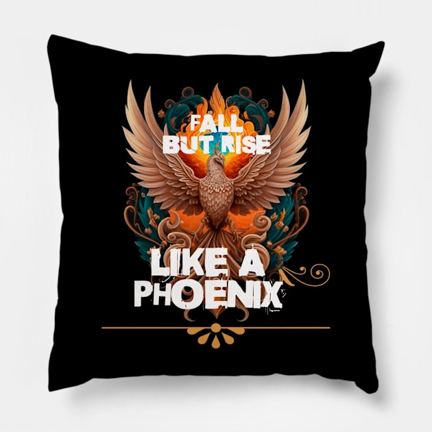 Rise from the ashes, like a phoenix Pillow by hummingbird_23