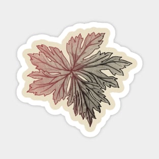 red and black leaf Magnet